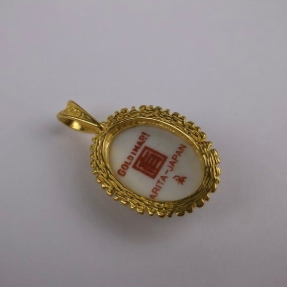 Vintage 1960s Arita Japan Fine Bone China Pendant - Picture 3 of 3
